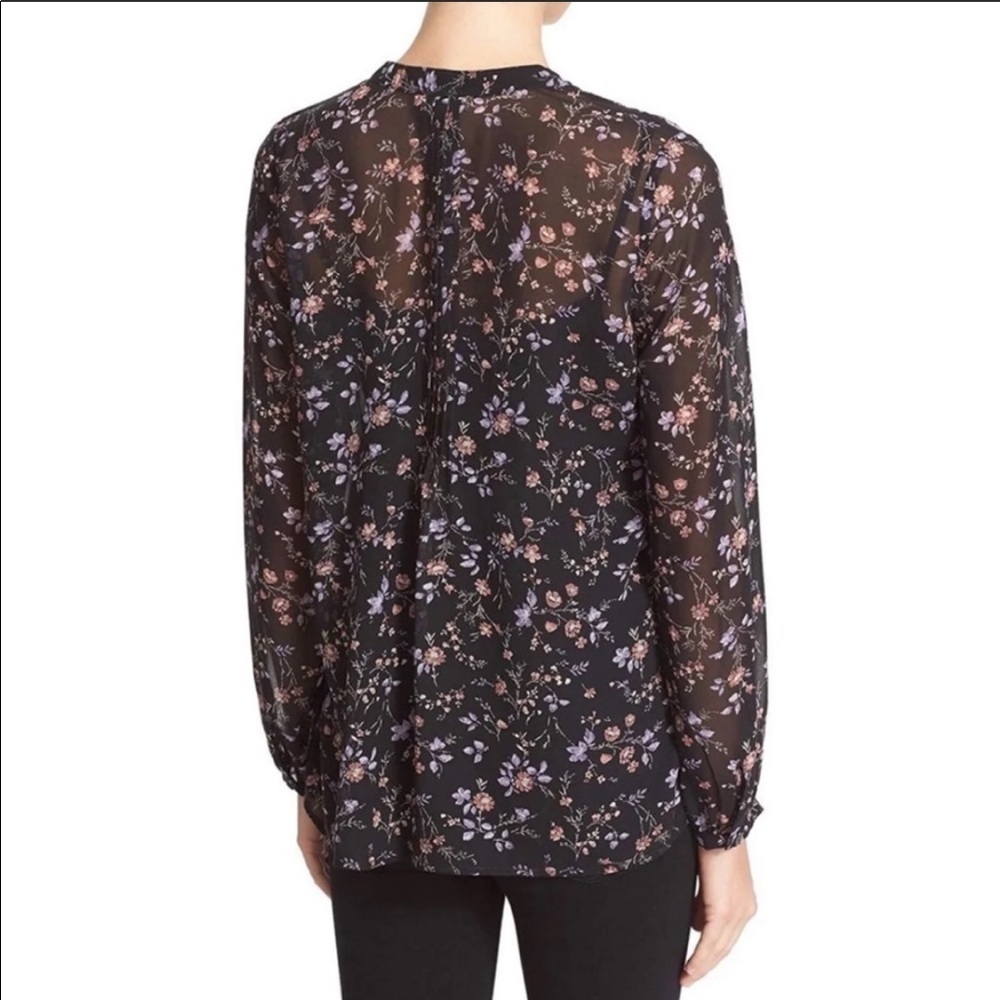 Joie- Martine Sheer Silk Floral Blouse - XS - Picture 3 of 8